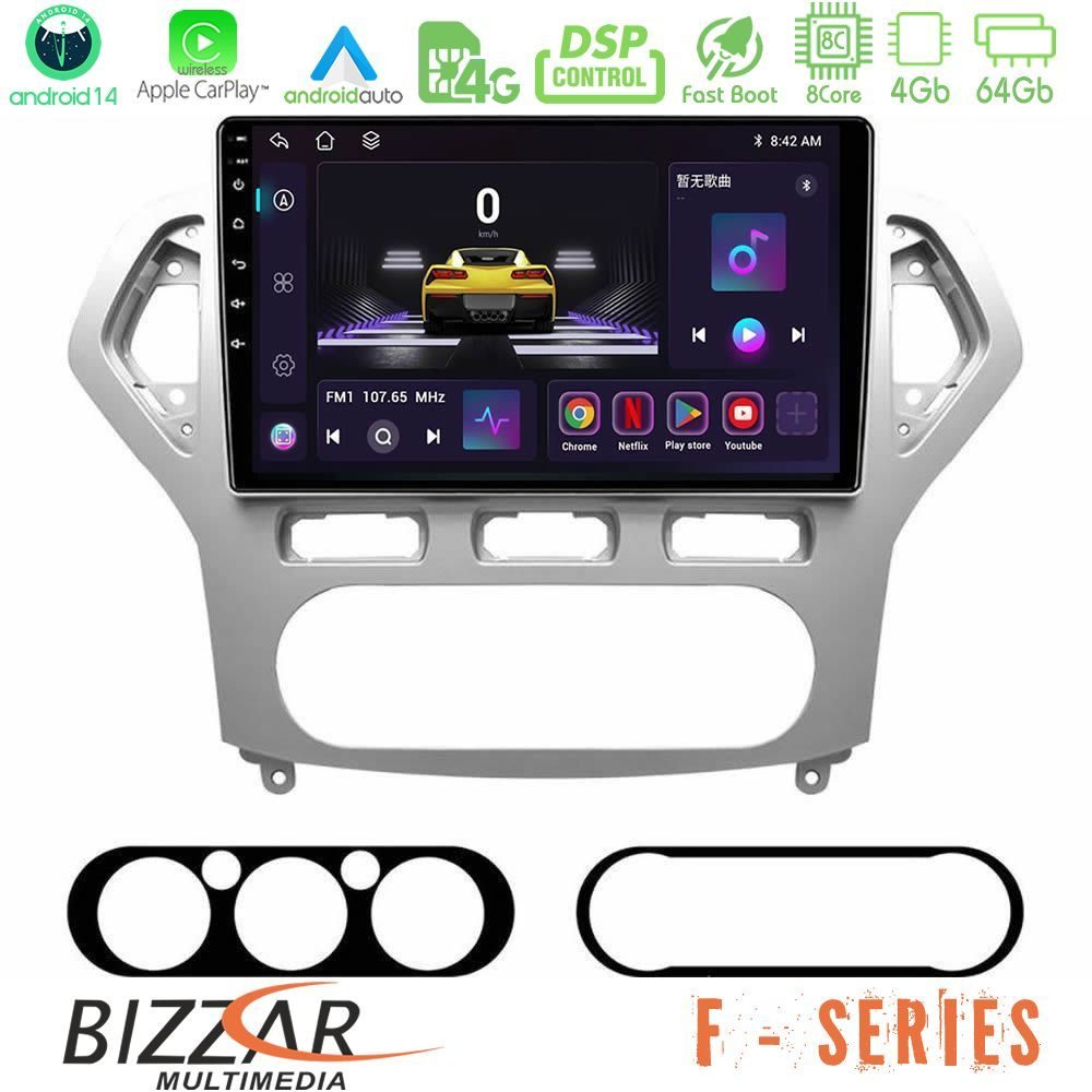 Bizzar F Series 8Core Android14 4+64GB  Ford Mondeo 2007-2010 AUTO A/C Navigation Multimedia Tablet 10" Με Carplay & Android Auto