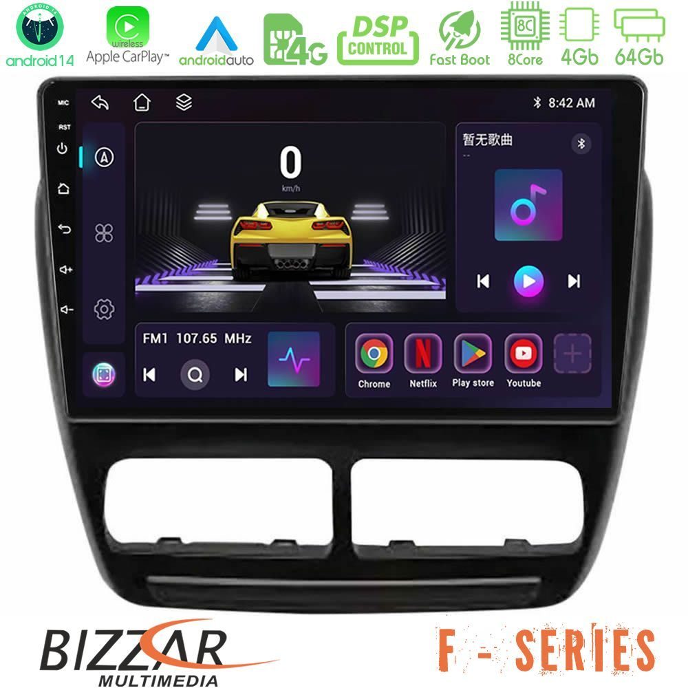 Bizzar F Series 8Core Android14 4+64GB Fiat Doblo / Opel Combo 2010-2014 Navigation Multimedia Tablet 9" Με Carplay & Android Auto
