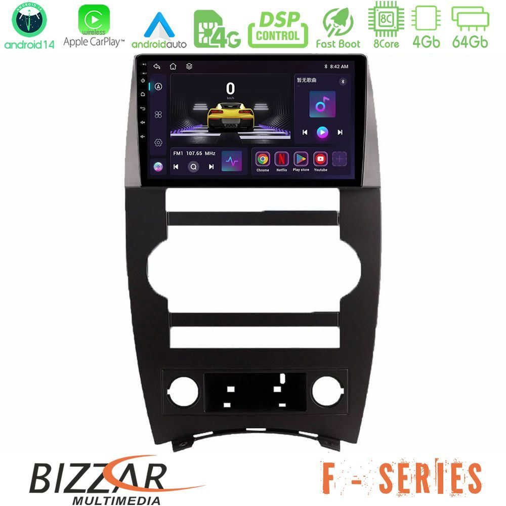 Bizzar F Series 8Core Android14 4+64GB Jeep Commander 2007-2008 Navigation Multimedia Tablet 9" Με Carplay & Android Auto