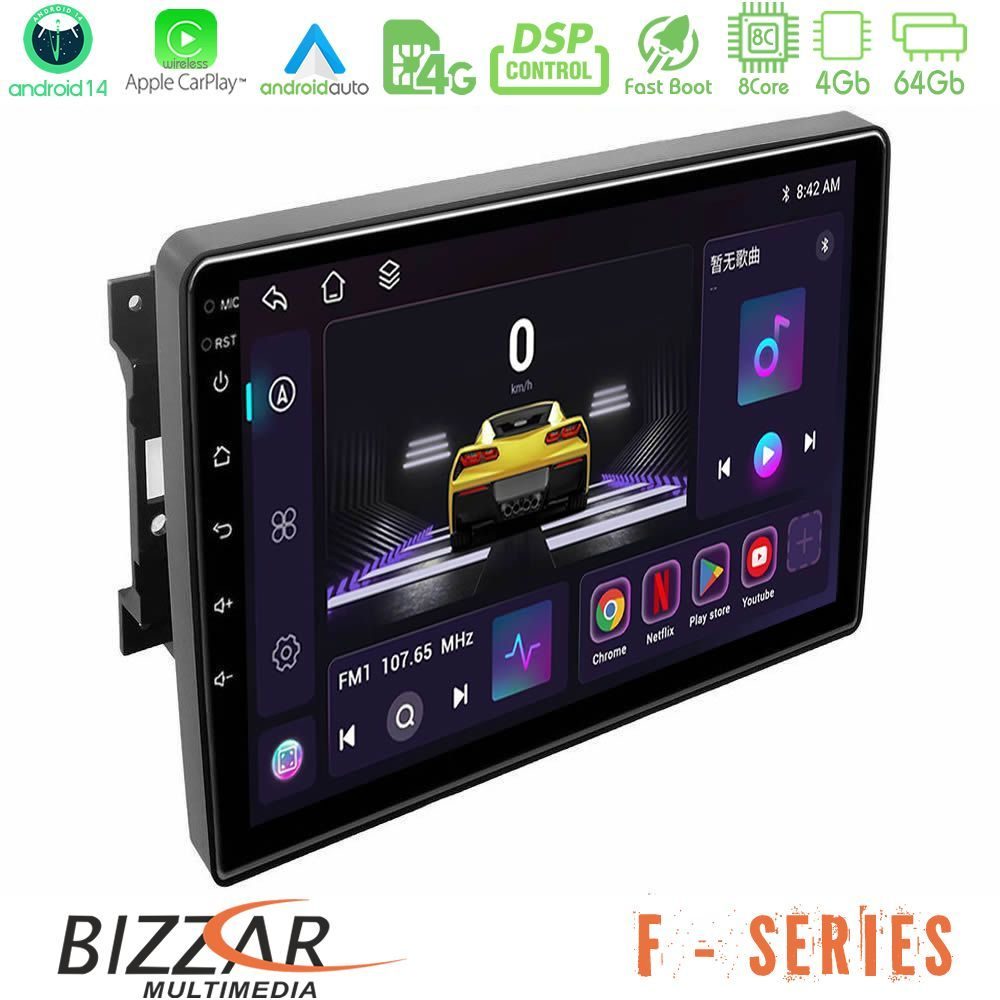 Bizzar F Series 8Core Android14 4+64GB  Chrysler / Dodge / Jeep Navigation Multimedia Tablet 10" Με Carplay & Android Auto