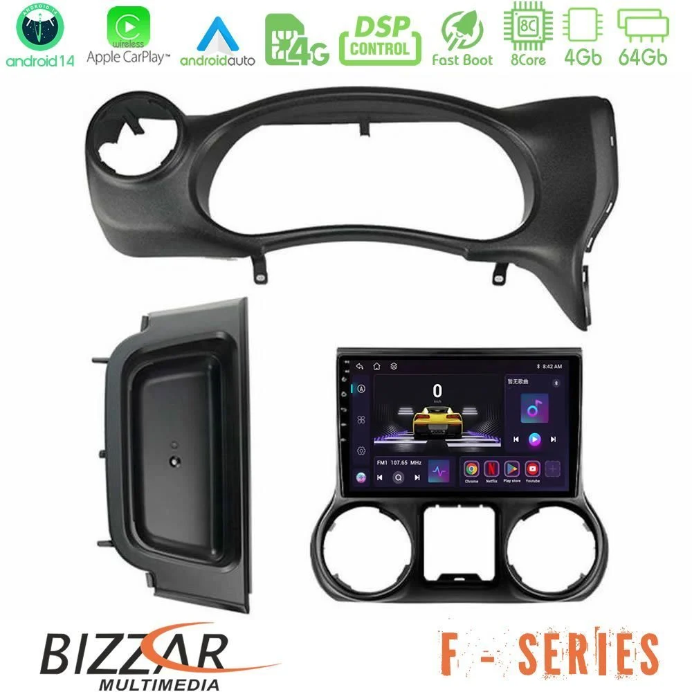 Bizzar F Series 8Core Android14 4+64GB  Jeep Wrangler 2014-2017 Navigation Multimedia Tablet 10" Με Carplay & Android Auto