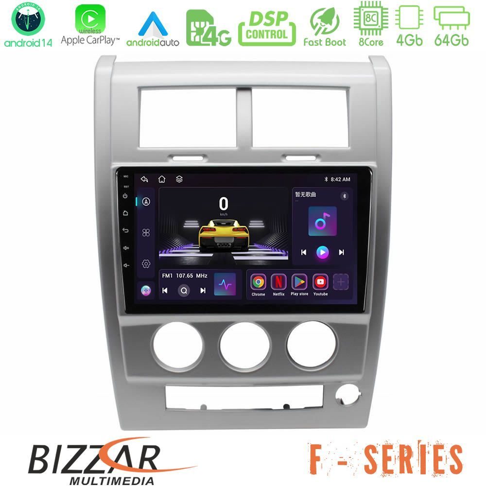 Bizzar F Series 8Core Android14 4+64GB Jeep Cherokee (KK) 2008-2012 Navigation Multimedia Tablet 10" Με Carplay & Android Auto
