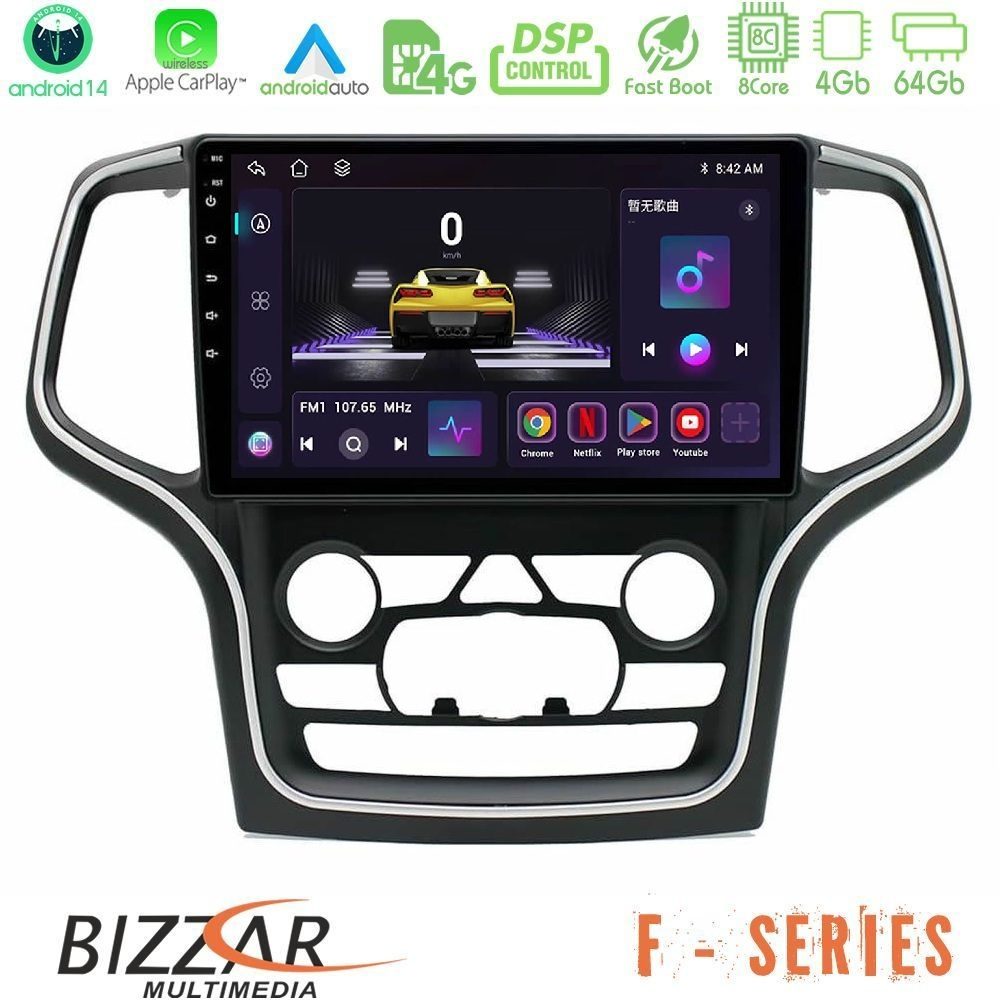 Bizzar F Series 8Core Android14 4+64GB Jeep Grand Cherokee 2014-2020 Navigation Multimedia Tablet 10" Με Carplay & Android Auto