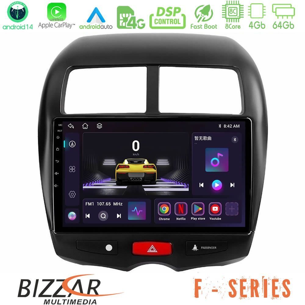 Bizzar F Series 8Core Android14 4+64GB  Mitsubishi ASX Navigation Multimedia Tablet 10" Με Carplay & Android Auto