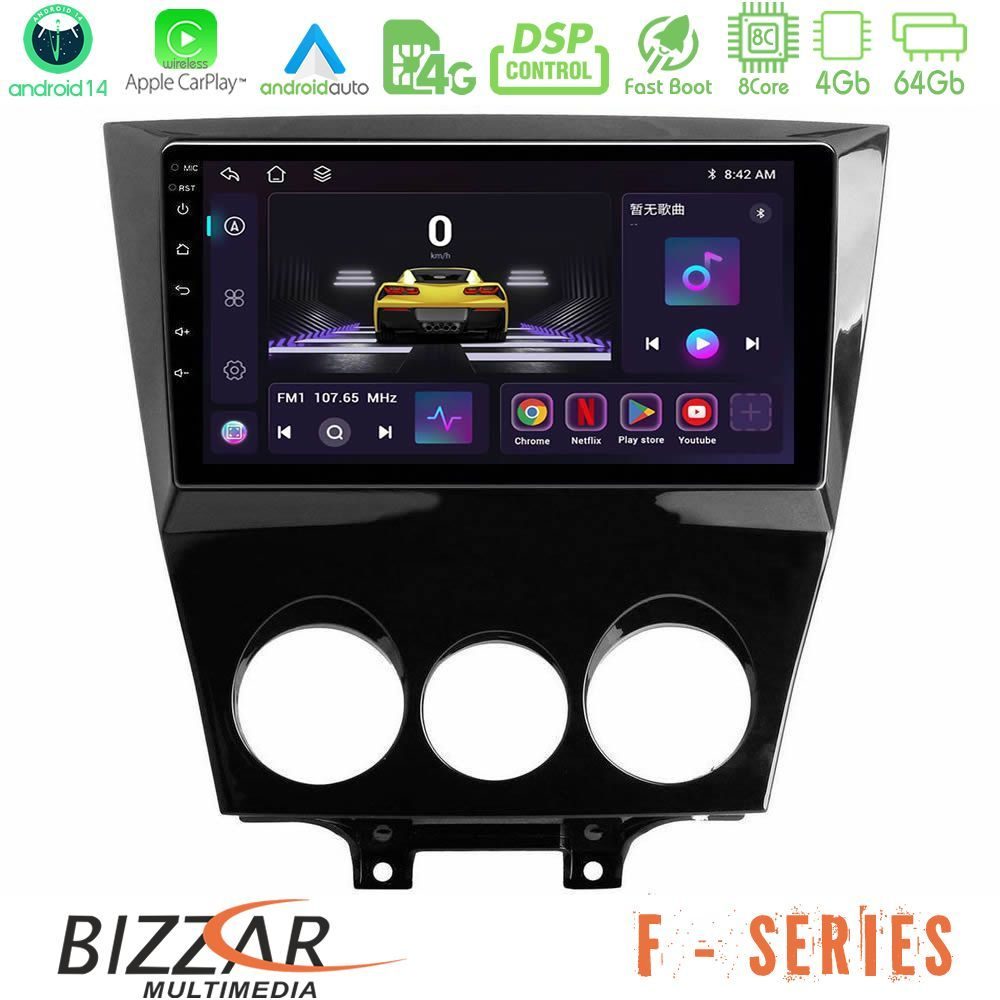 Bizzar F Series 8Core Android14 4+64GB  Mazda RX8 2008-2012 Navigation Multimedia Tablet 9" Με Carplay & Android Auto