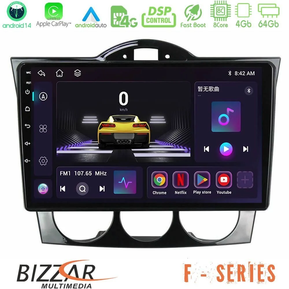 Bizzar F Series 8Core Android14 4+64GB  Mazda RX8 2003-2008 Navigation Multimedia Tablet 9" Με Carplay & Android Auto