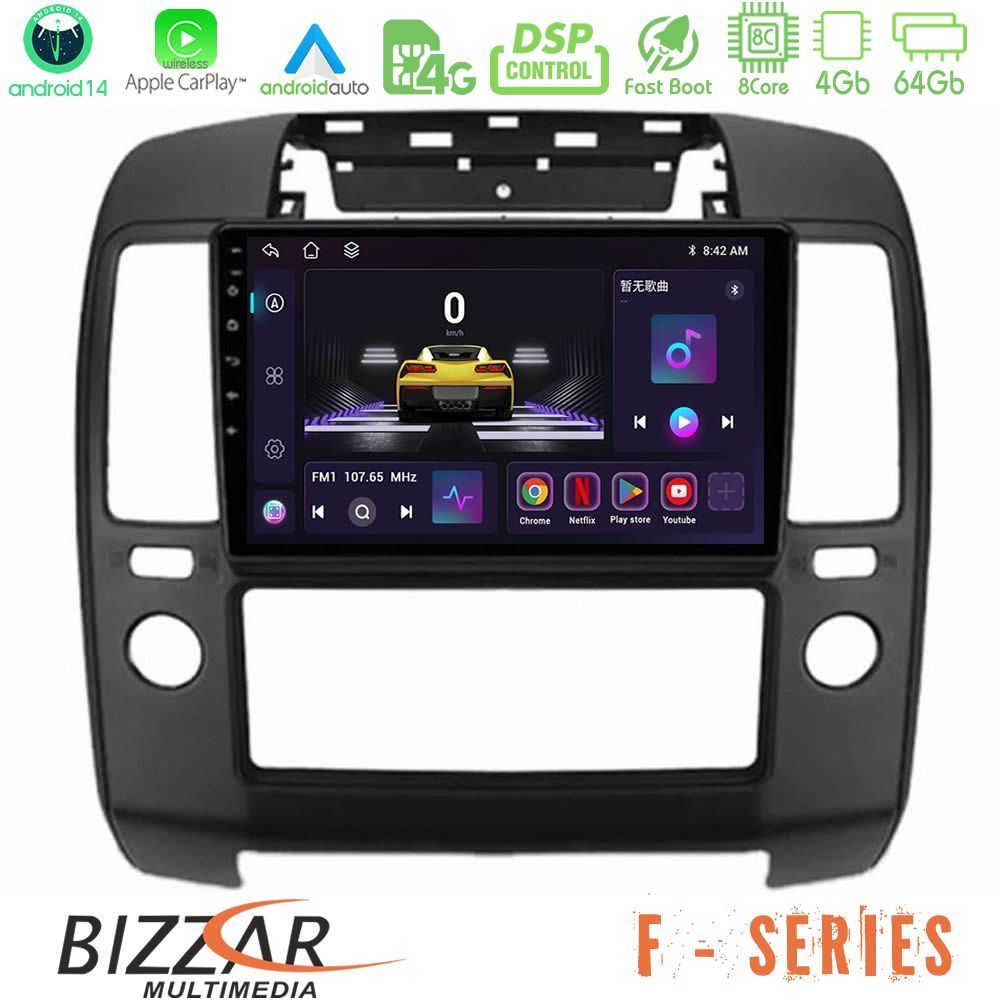 Bizzar F Series 8Core Android14 4+64GB  Nissan Navara Navigation Multimedia Tablet 9" Με Carplay & Android Auto