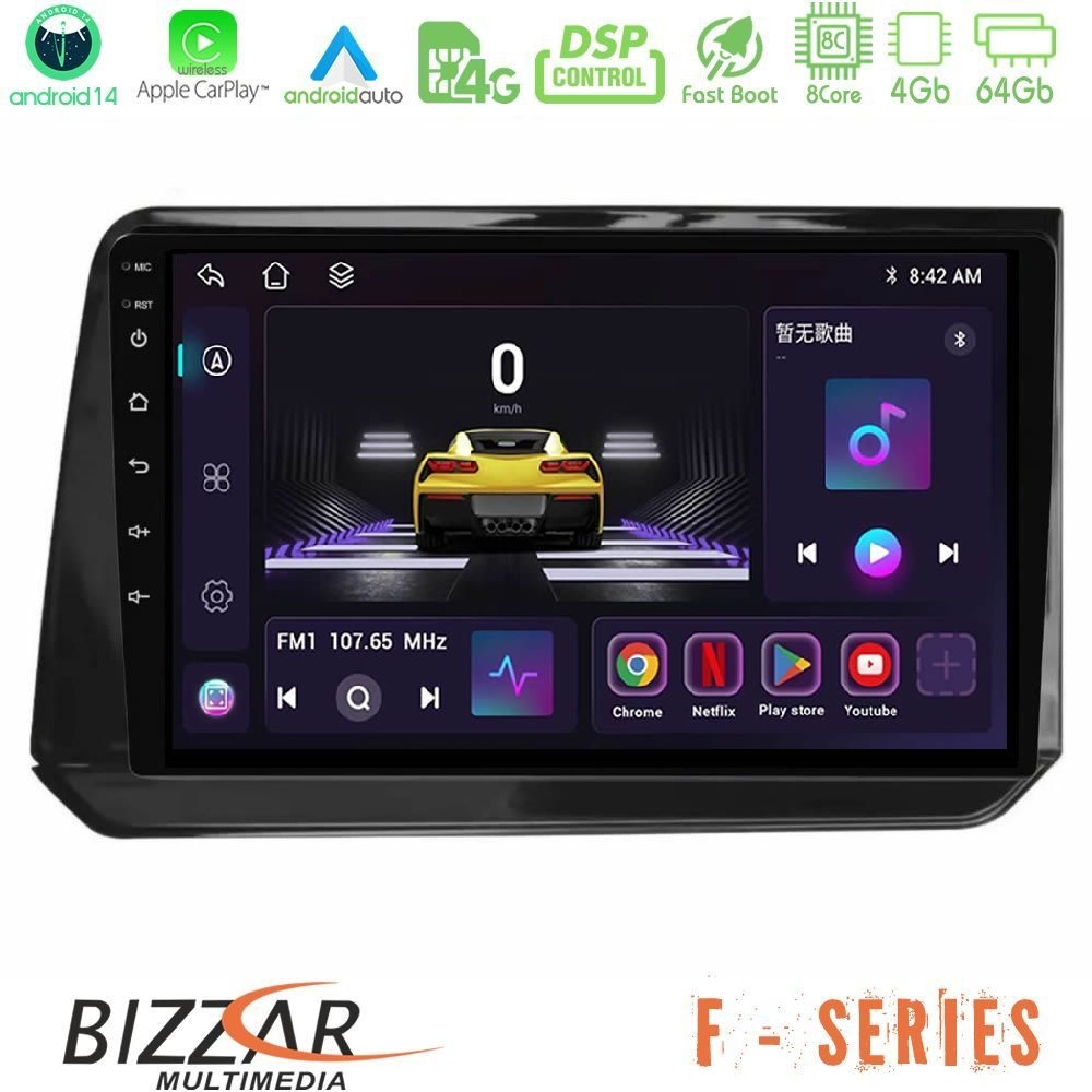 Bizzar F Series 8Core Android14 4+64GB Nissan Note 2021-2026 RHD Navigation Multimedia Tablet 10" Με Carplay & Android Auto