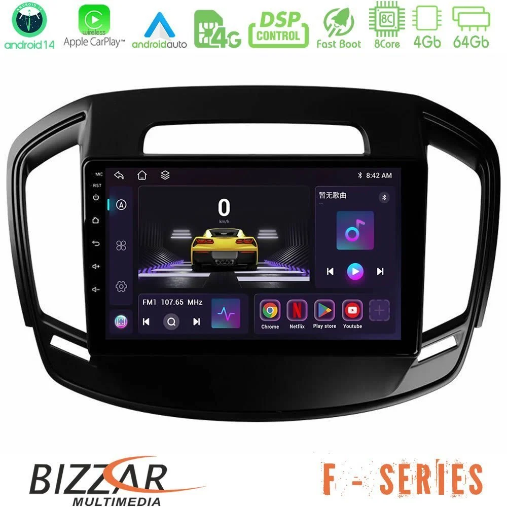 Bizzar F Series 8Core Android14 4+64GB  Opel Insignia 2014-2017 Navigation Multimedia Tablet 9" Με Carplay & Android Auto