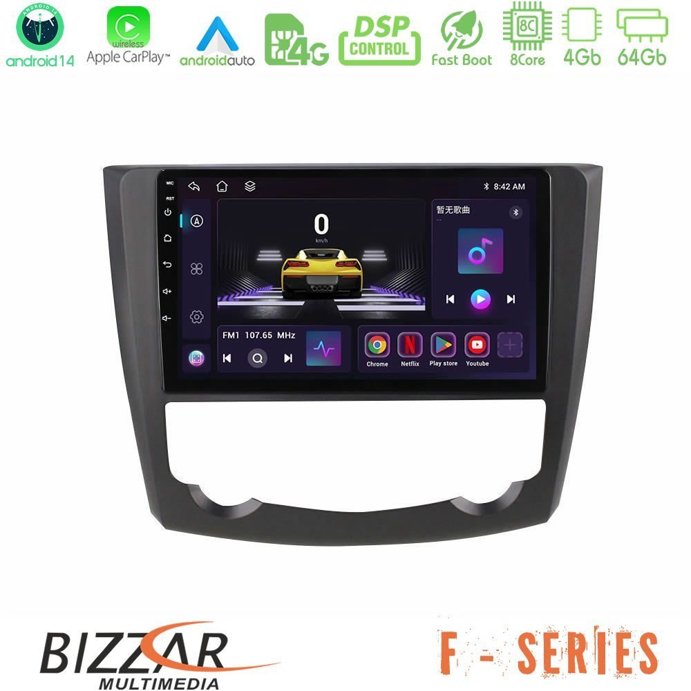 Bizzar F Series 8Core Android14 4+64GB Renault Kadjar Navigation Multimedia Tablet 9" Με Carplay & Android Auto