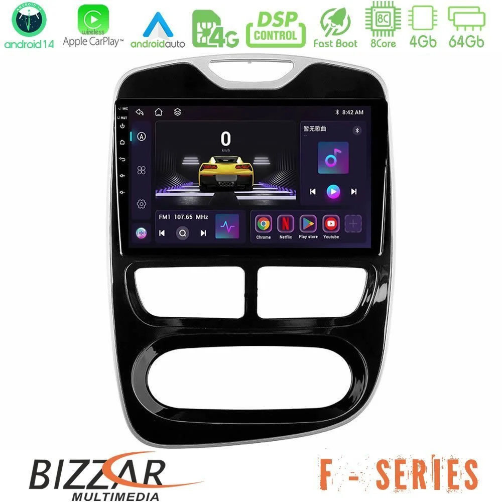 Bizzar F Series 8Core Android14 4+64GB  Renault Clio 2012-2016 Navigation Multimedia Tablet 9" Με Carplay & Android Auto