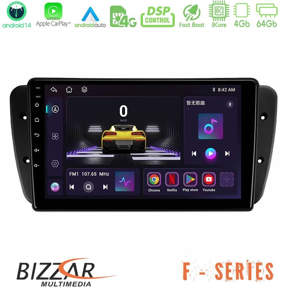 Bizzar F Series 8Core Android14 4+64GB Seat Ibiza 2008-2012 Navigation Multimedia Tablet 9" Με Carplay & Android Auto