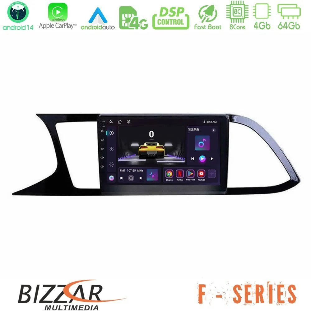 Bizzar F Series 8Core Android14 4+64GB  Seat Leon 2013 – 2019 Navigation Multimedia Tablet 9" Με Carplay & Android Auto