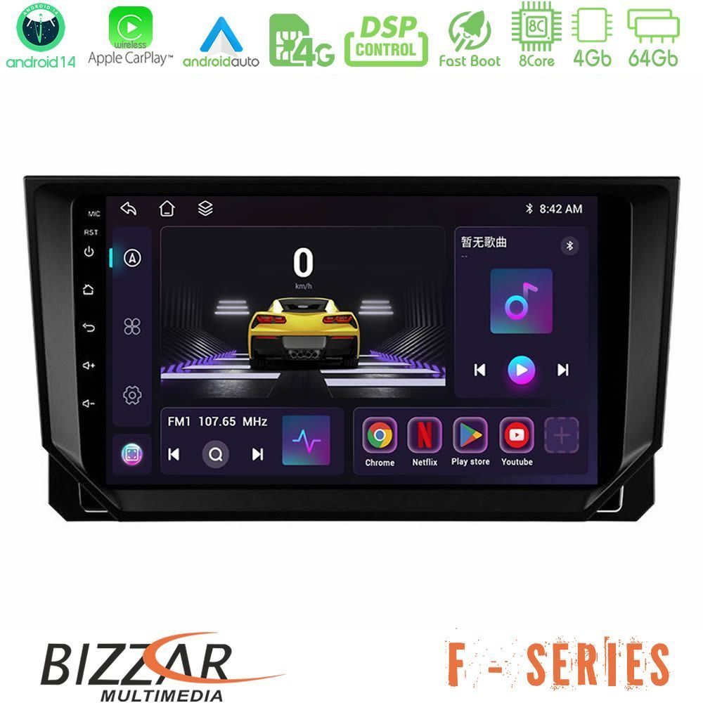 Bizzar F Series 8Core Android14 4+64GB Seat Arona/Ibiza Navigation Multimedia Tablet 9" Με Carplay & Android Auto