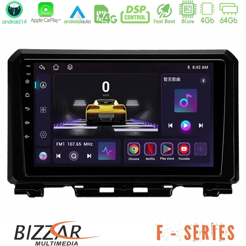 Bizzar F Series 8Core Android14 4+64GB  Suzuki Jimny 2018-2022 Navigation Multimedia Tablet 9" Με Carplay & Android Auto