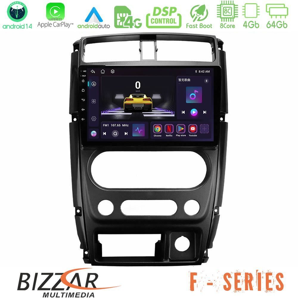Bizzar F Series 8Core Android14 4+64GB  Suzuki Jimny 2007-2017 Navigation Multimedia Tablet 9" Με Carplay & Android Auto