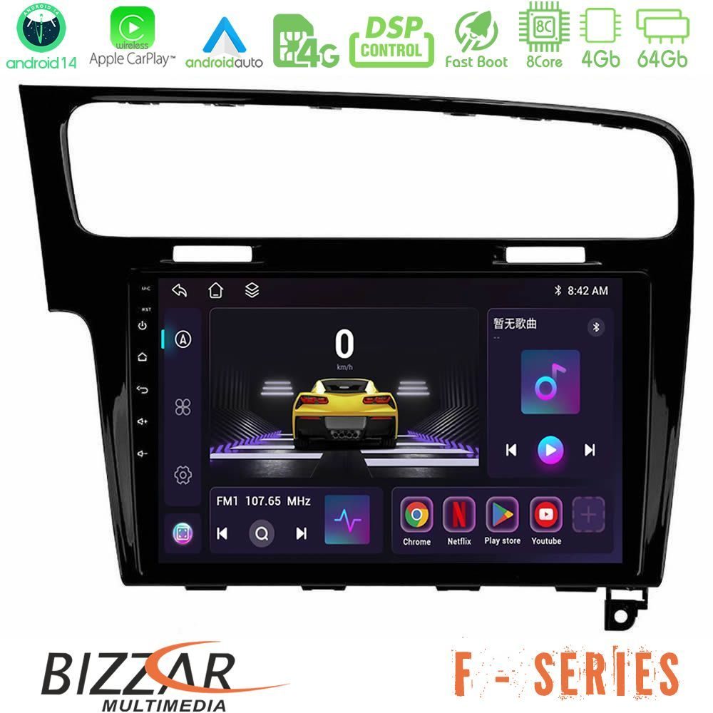 Bizzar F Series 8Core Android14 4+64GB  VW GOLF 7 Navigation Multimedia Tablet 10" Με Carplay & Android Auto