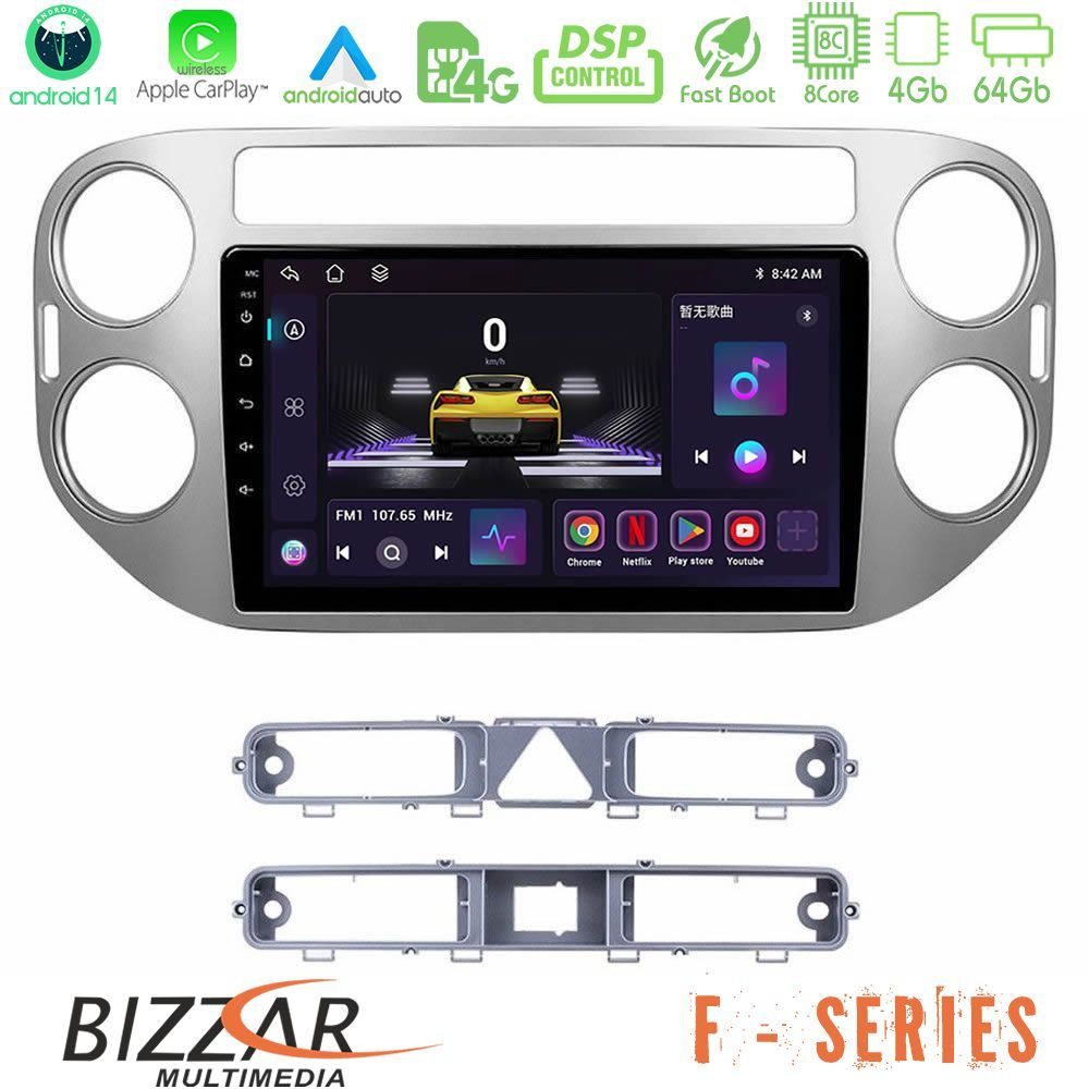 Bizzar F Series 8Core Android14 4+64GB VW Tiguan Navigation Multimedia Tablet 9" Με Carplay & Android Auto