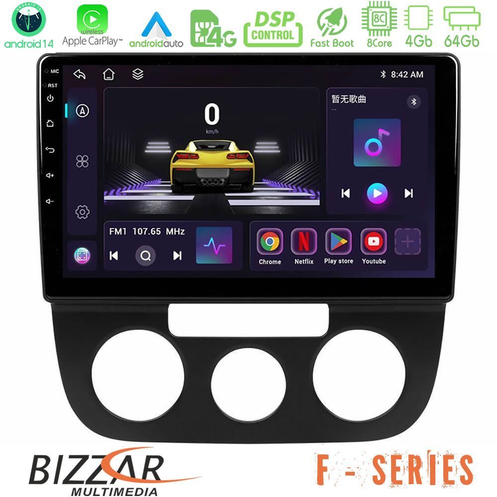 Bizzar F Series 8Core Android14 4+64GB VW Jetta Navigation Multimedia Tablet 10" Με Carplay & Android Auto