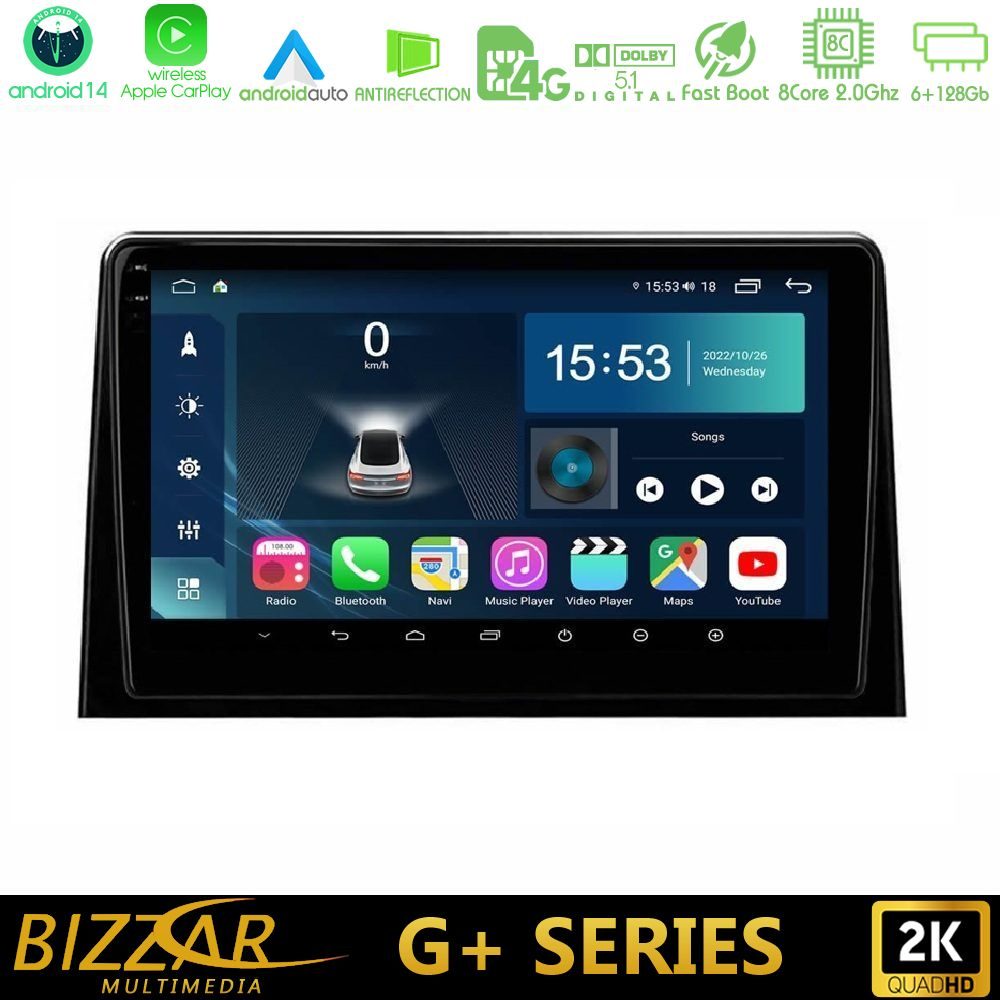 Bizzar G+ Series Peugeot Partner / Citroën Berlingo 2020-> 8core Android14 6+128GB Navigation Multimedia Tablet 10"