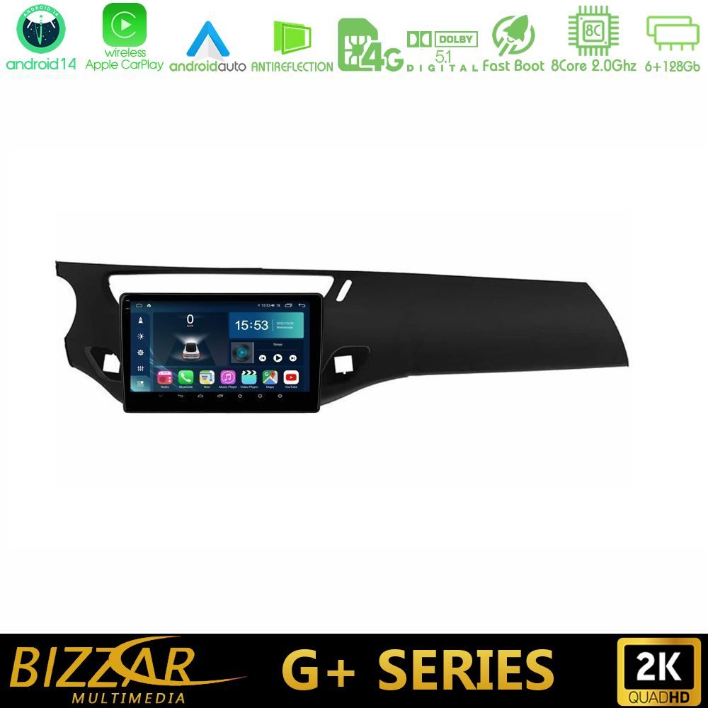 Bizzar G+ Series Citroen C3 2009-2016 8core Android14 6+128GB Navigation Multimedia Tablet 9"