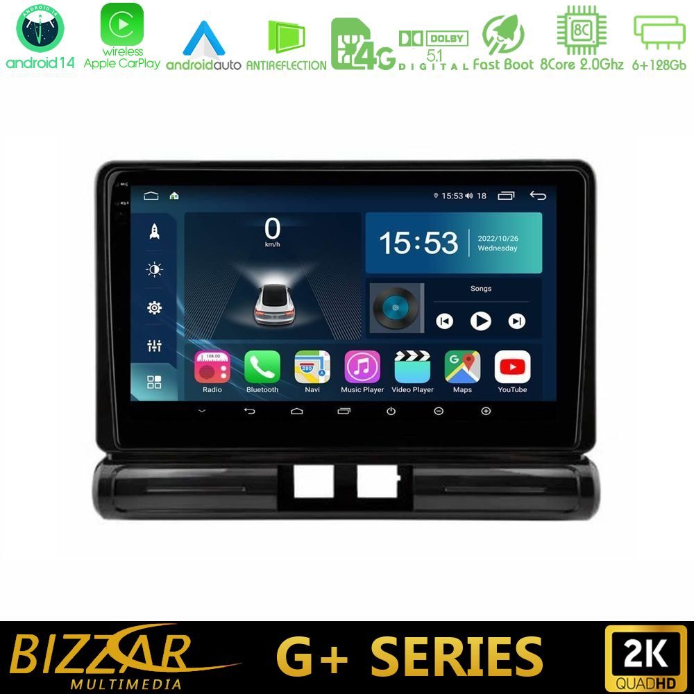 Bizzar G+ Series Citroen C3 2016-> 8core Android14 6+128GB Navigation Multimedia Tablet 9"
