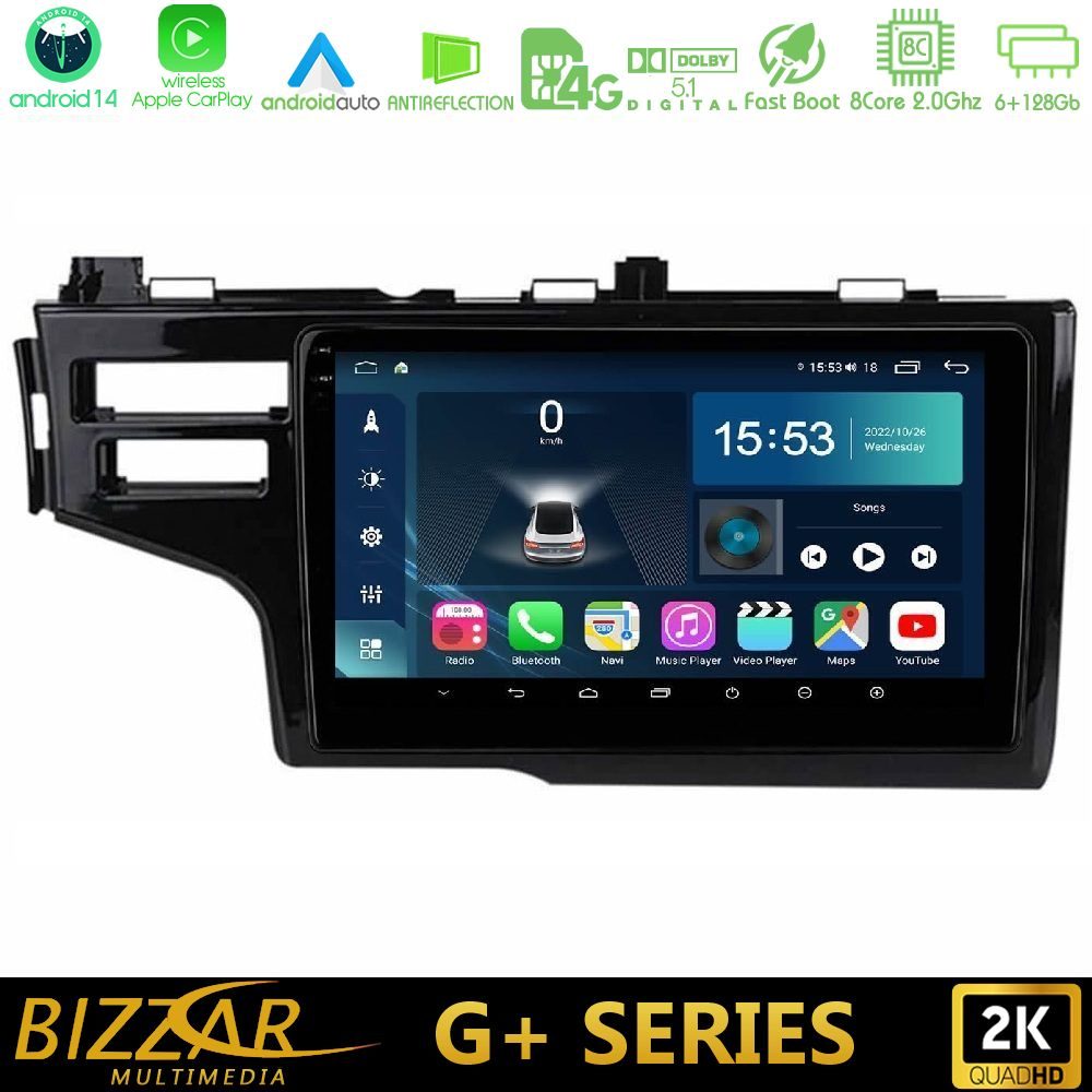 Bizzar G+ Series Honda Jazz 2013-2020 8core Android14 6+128GB Navigation Multimedia Tablet 9"