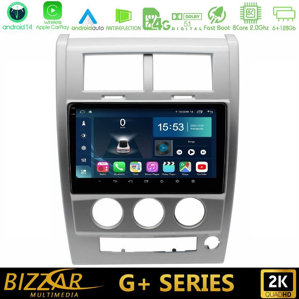Bizzar G+ Series Jeep Cherokee (KK) 2008-2012 8Core Android14 6+128GB Navigation Multimedia Tablet 10"