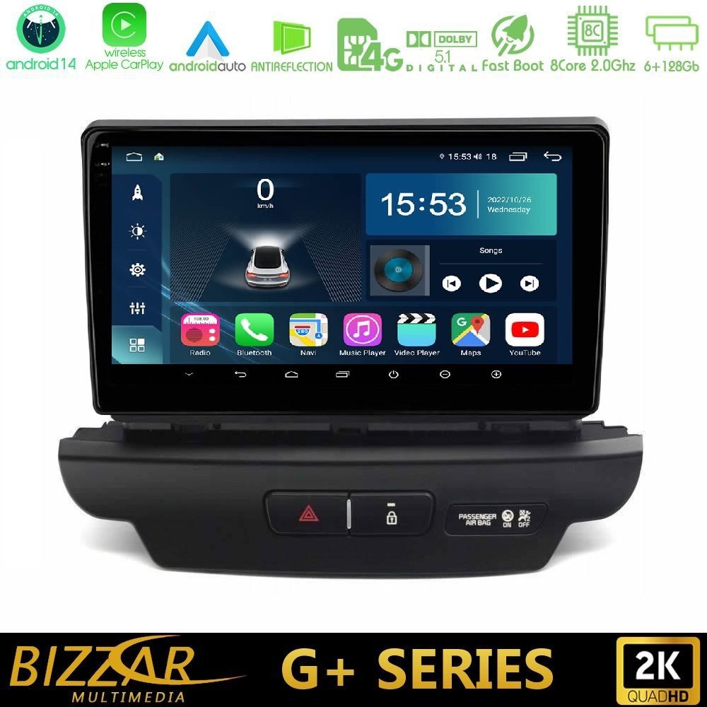 Bizzar G+ Series Kia Ceed 2018-2023 8core Android14 6+128GB Navigation Multimedia Tablet 9" (Low Version)