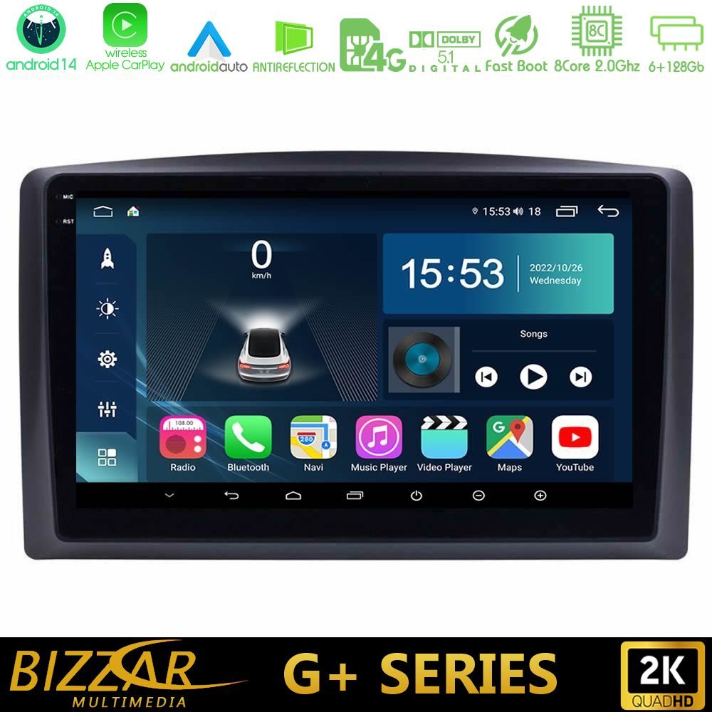 Bizzar G+ Series Mercedes Vito 2015-2021 8core Android14 6+128GB Navigation Multimedia Tablet 10"