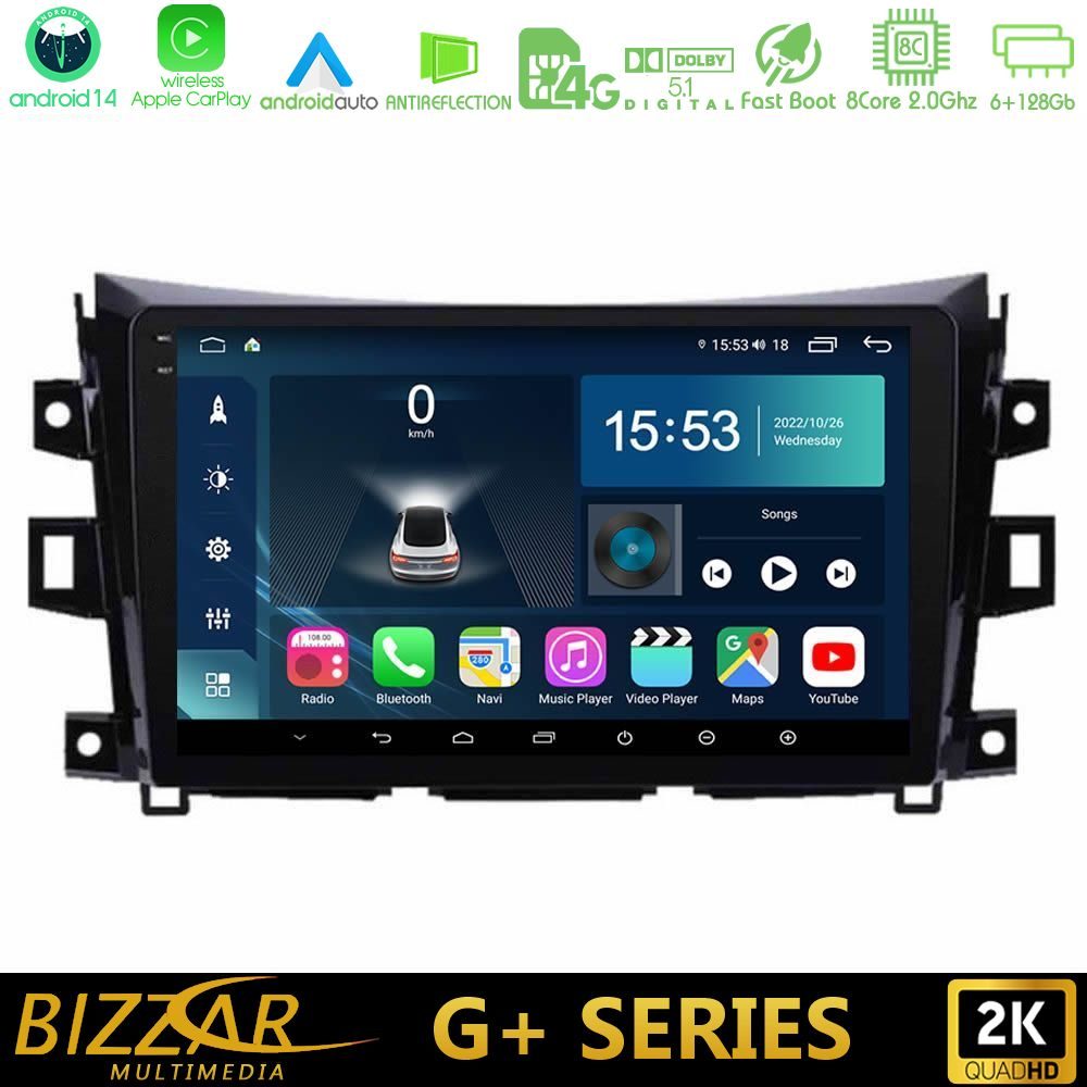 Bizzar G+ Series Nissan Navara NP300 8core Android14 6+128GB Navigation Multimedia Tablet 9"