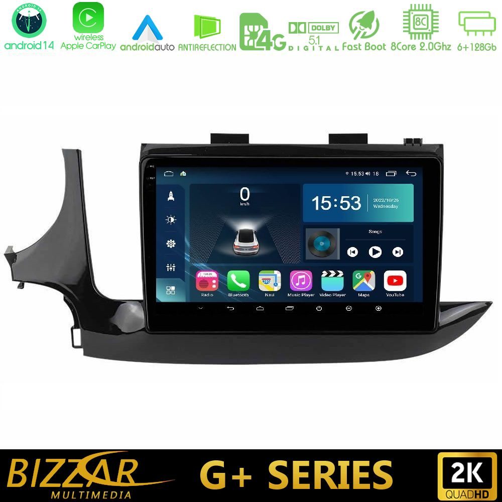Bizzar G+ Series Opel Mokka 2016-2020 8core Android14 6+128GB Navigation Multimedia Tablet 9"