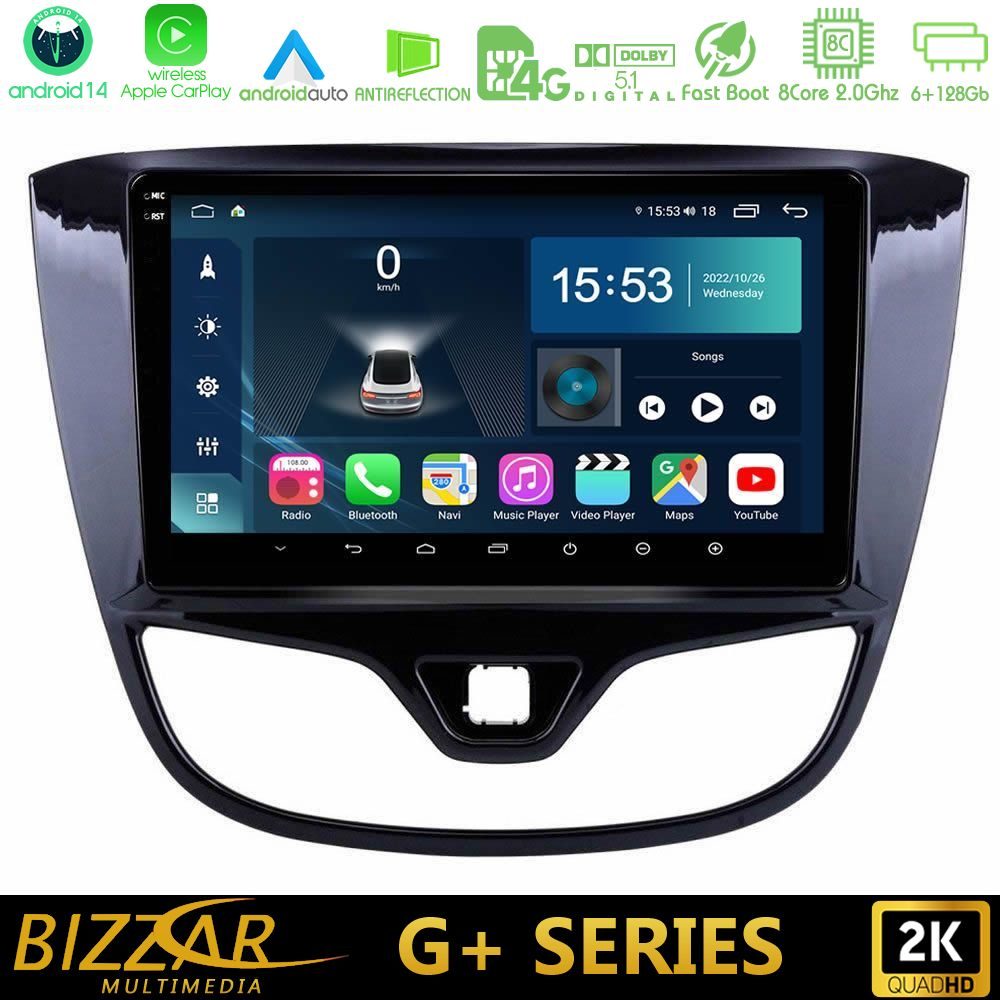 Bizzar G+ Series Opel Karl 2017-2019 8core Android14 6+128GB Navigation Multimedia Tablet 9"