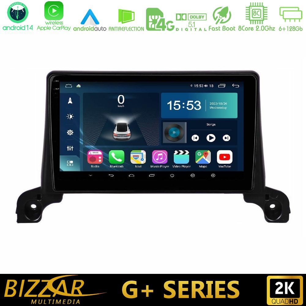Bizzar G+ Series Peugeot 3008/5008 2017-2023 8core Android14 6+128GB Navigation Multimedia Tablet 9"