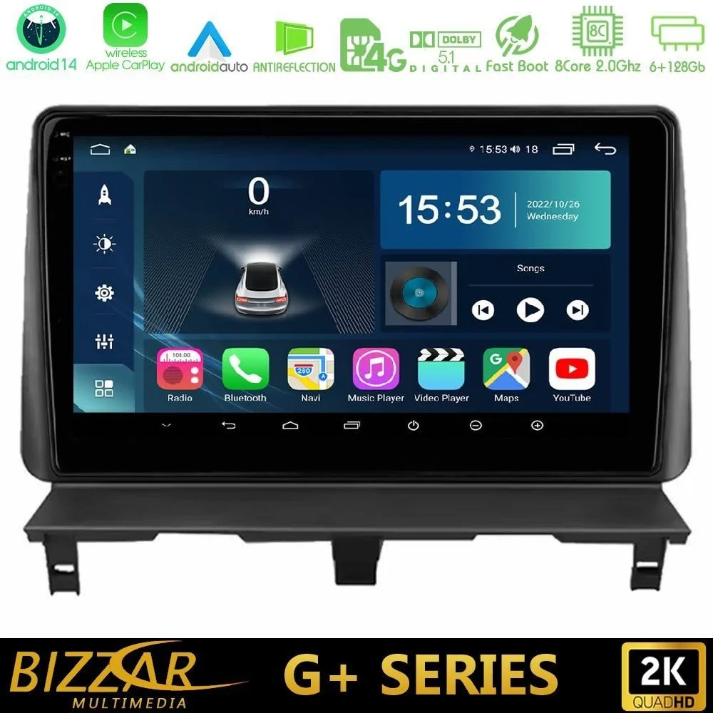 Bizzar G+ Series Peugeot Partner / Citroën Berlingo 2002-2008 8core Android14 6+128GB Navigation Multimedia Tablet 9"
