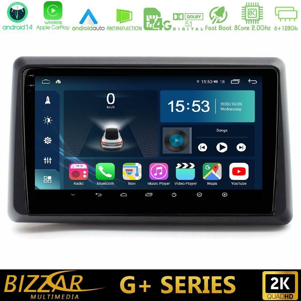 Bizzar G+ Series Renault Express 2020-2025 8core Android14 6+128GB Navigation Multimedia Tablet 9"