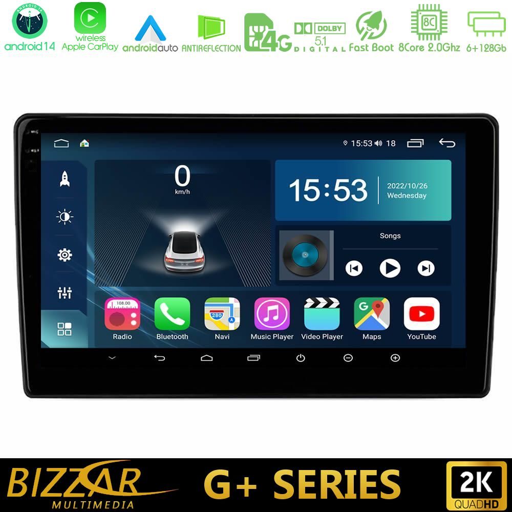 Bizzar G+ Series Renault Master 2019-2021 8core Android14 6+128GB Navigation Multimedia Tablet 10"
