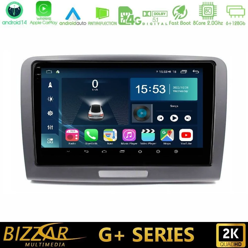 Bizzar G+ Series Skoda Superb 2008-2015 8core Android14 6+128GB Navigation Multimedia Tablet 9"