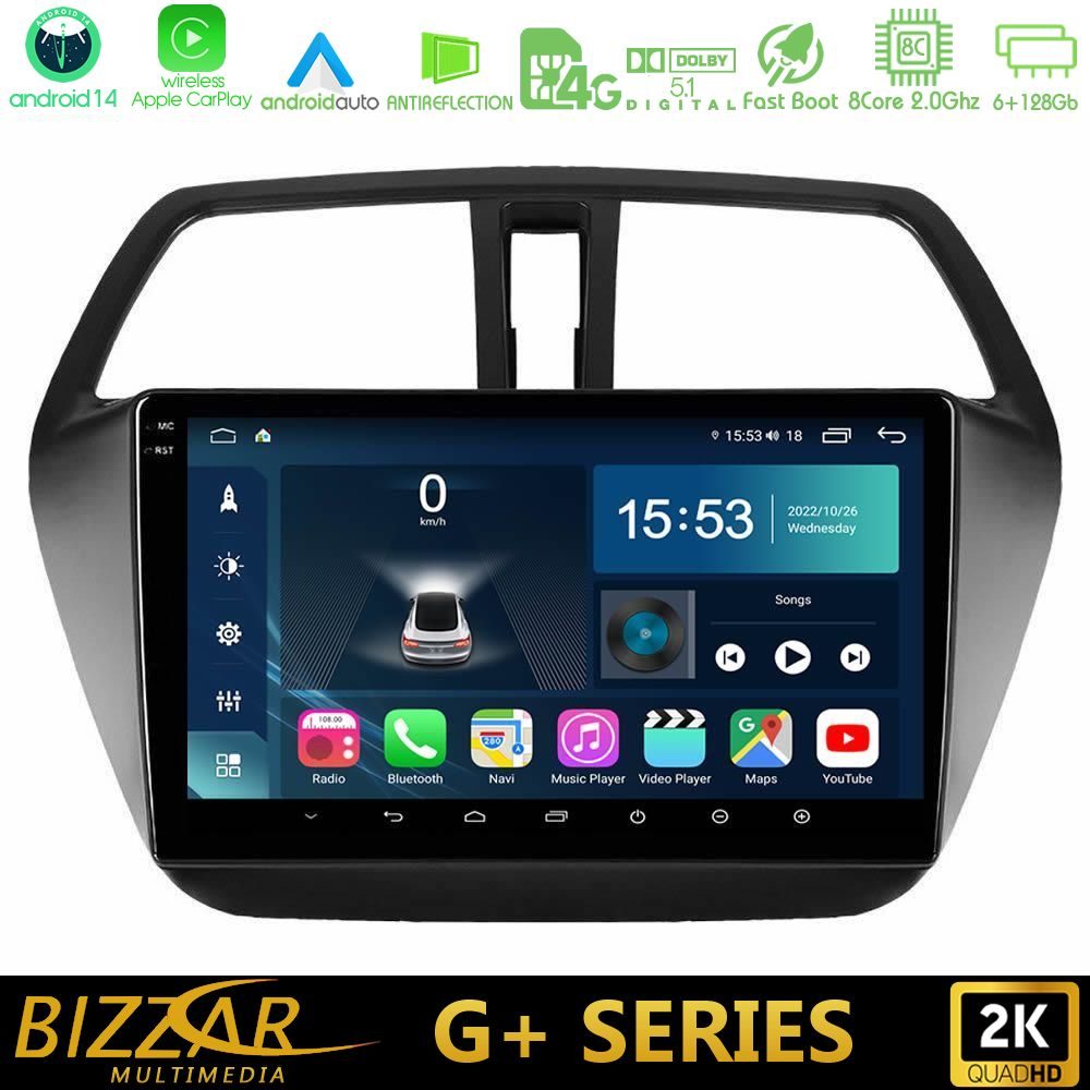 Bizzar G+ Series Suzuki SX4 S-Cross 8core Android14 6+128GB Navigation Multimedia Tablet 9"