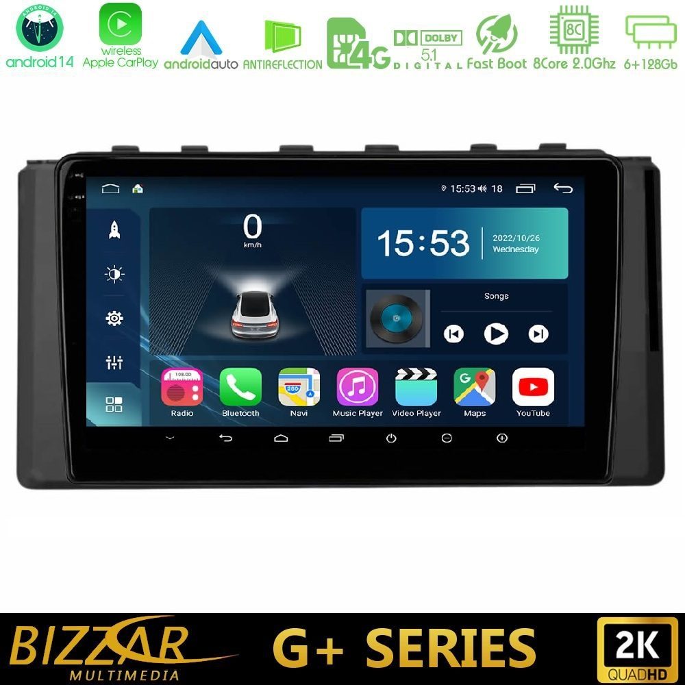Bizzar G+ Series Subaru BRZ / Toyota GR86 2022-> 8core Android14 6+128GB Navigation Multimedia Tablet 9"