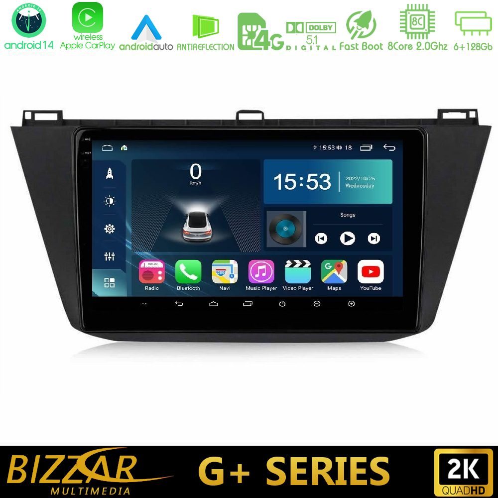 Bizzar G+ Series Vw Tiguan 2016-2022 8core Android14 6+128GB Navigation Multimedia Tablet 10"