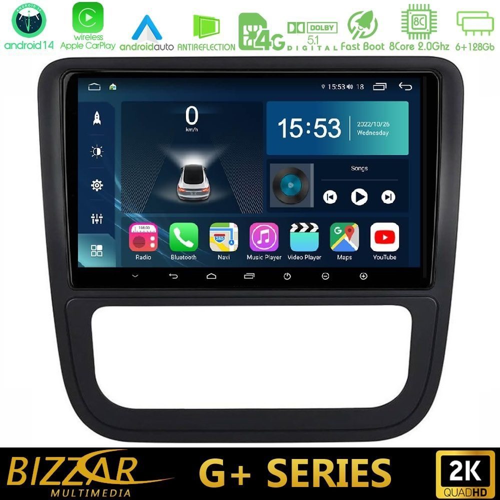 Bizzar G+ Series VW Scirocco 2008-2014 8core Android14 6+128GB Navigation Multimedia Tablet 9"