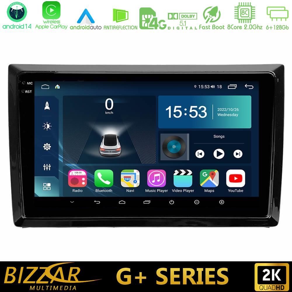 Bizzar G+ Series VW Beetle 8core Android14 6+128GB Navigation Multimedia Tablet 9"