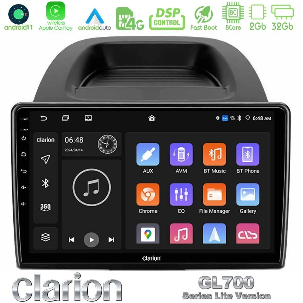 Clarion GL700 Lite Series 8Core Android11 2+32GB Ford Ecosport 2018-2020 Navigation Multimedia Tablet 10" Με Carplay & Android Auto