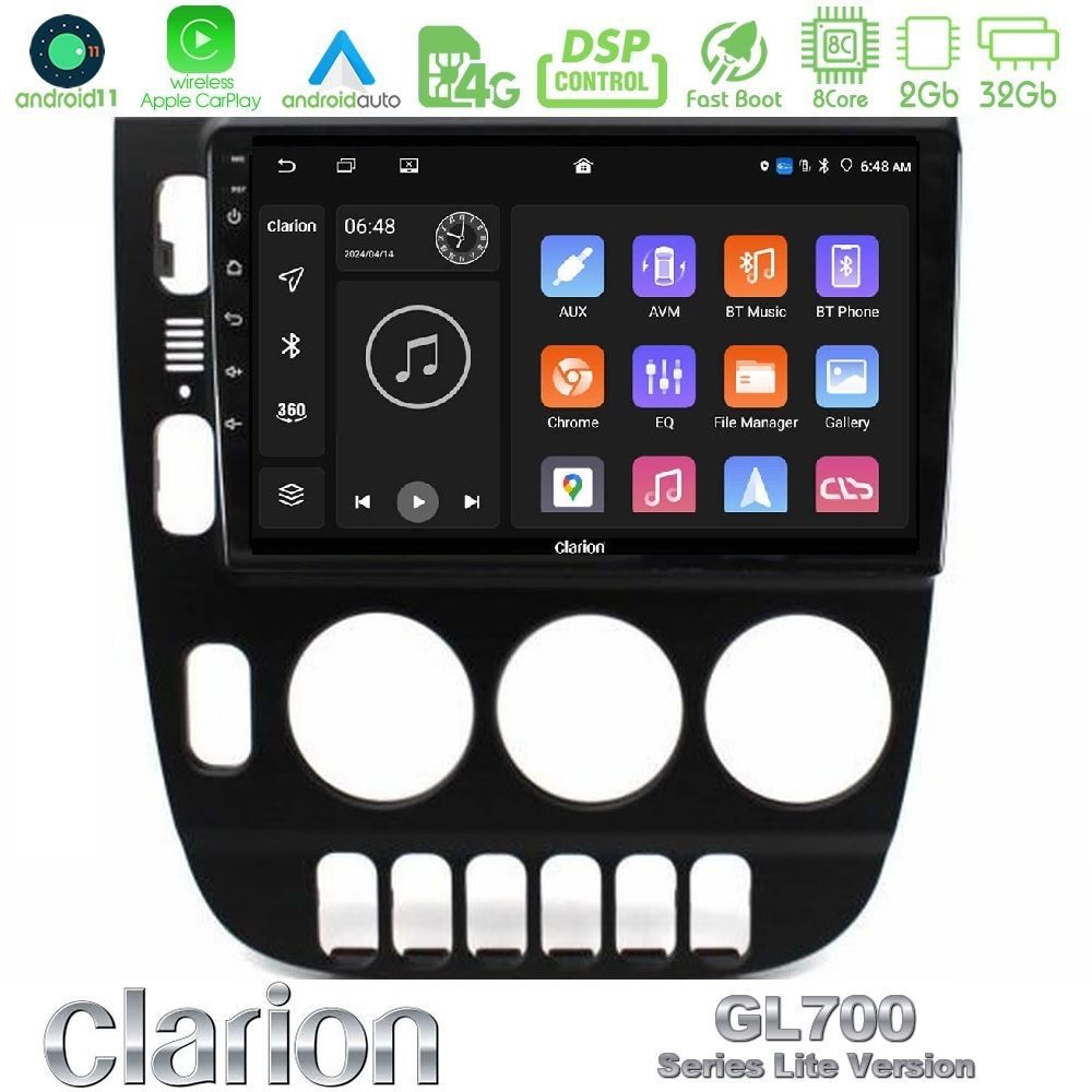 Clarion GL700 Lite Series 8Core Android11 2+32GB Mercedes ML Class (W163) 1998-2005 Navigation Multimedia Tablet 9" Με Carplay & Android Auto