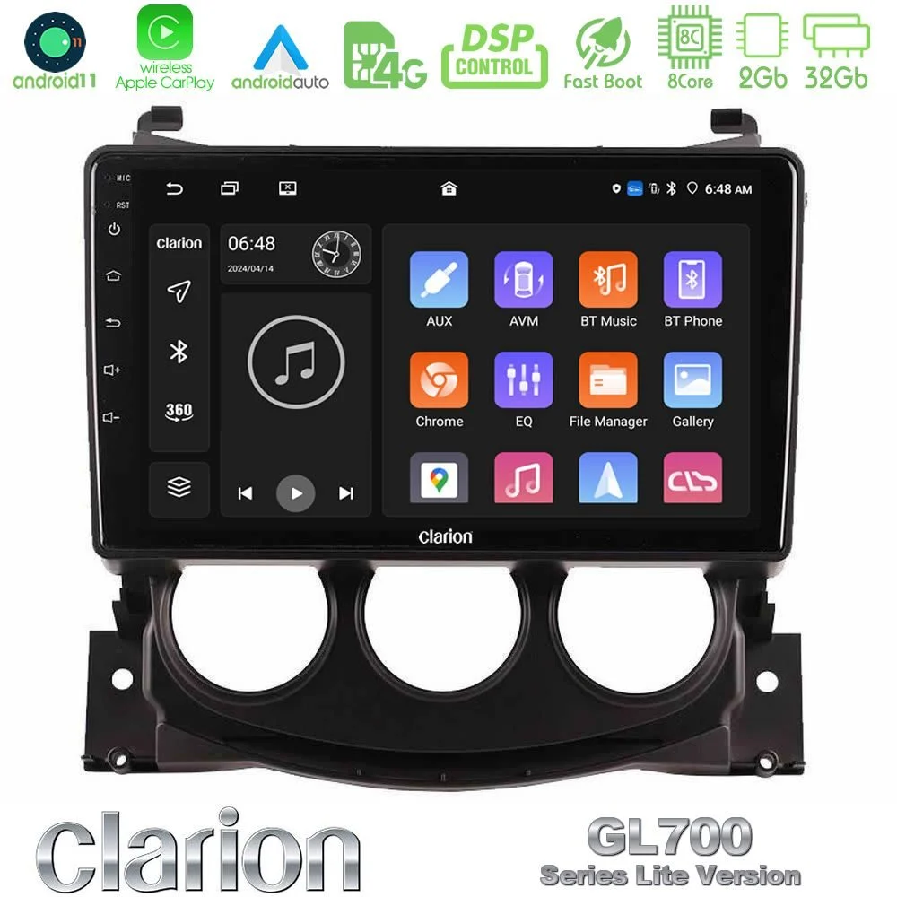 Clarion GL700 Lite Series Nissan 370Z 2009-2013 8Core Android11 2+32GB Navigation Multimedia Tablet 9" Με Carplay & Android Auto