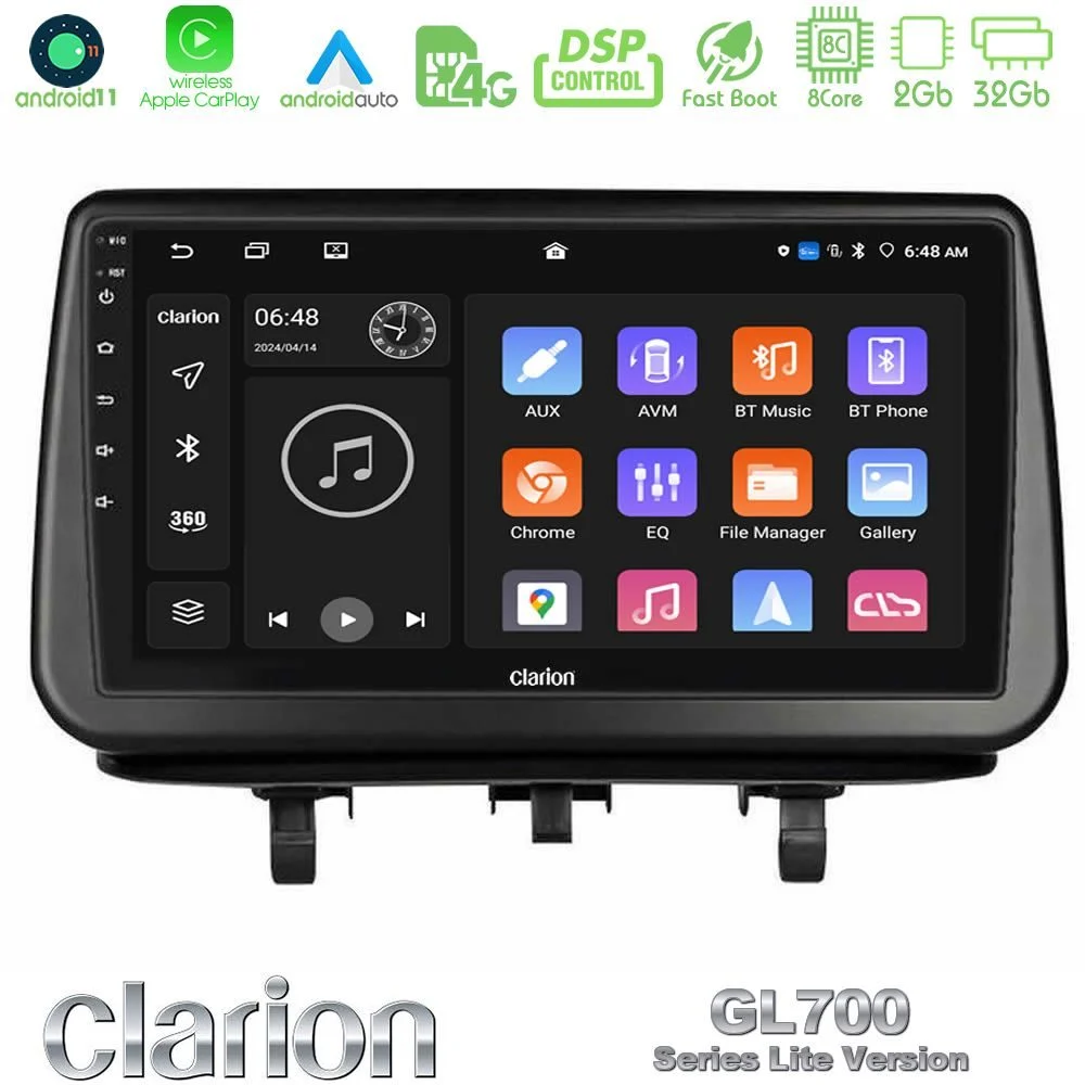 Clarion GL700 Lite Series Opel Meriva B 2010-2017 8Core Android11 2+32GB Navigation Multimedia Tablet 9" Με Carplay & Android Auto