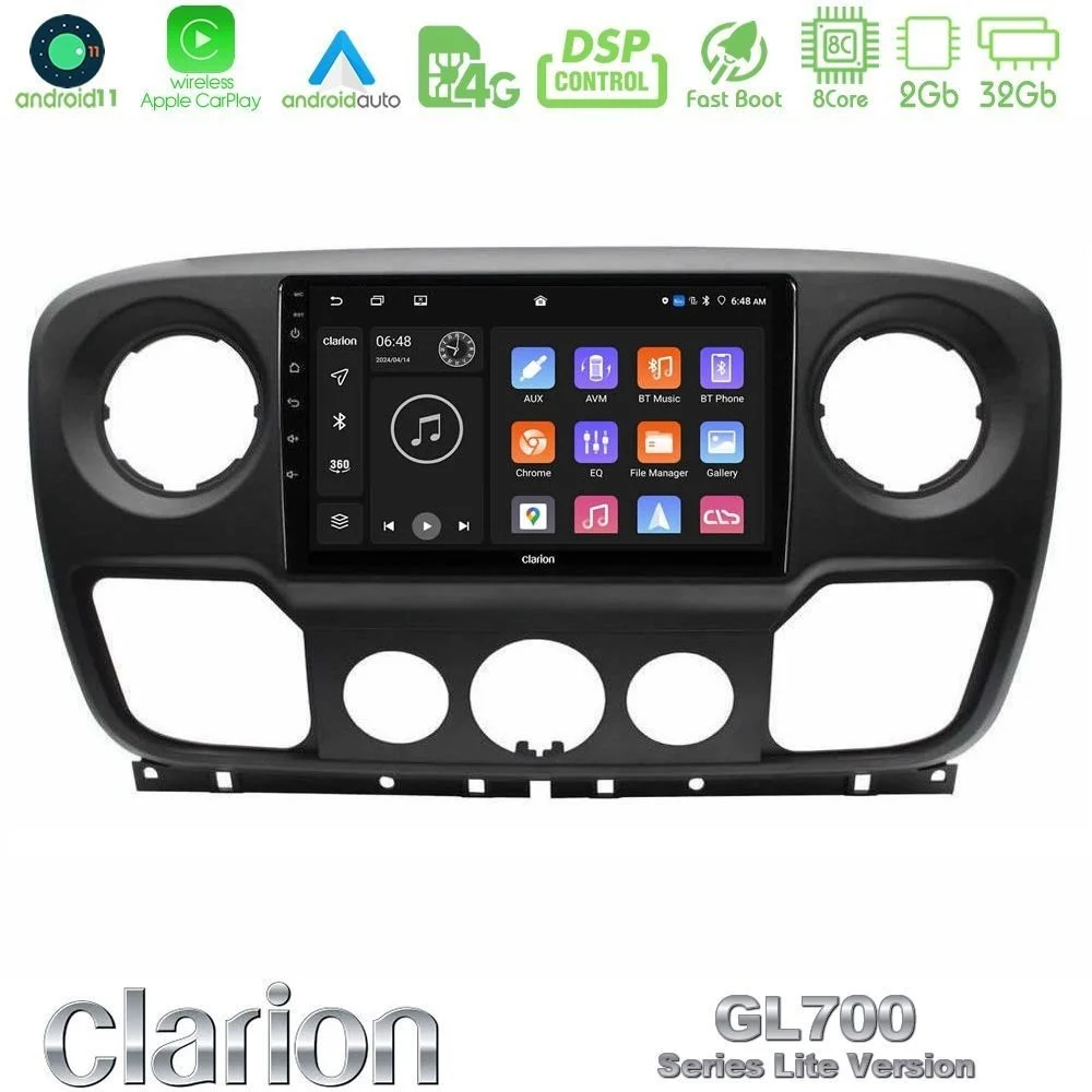 Clarion GL700 Lite Series 8Core Android11 2+32GB Renault/Nissan/Opel Navigation Multimedia Tablet 10" Με Carplay & Android Auto