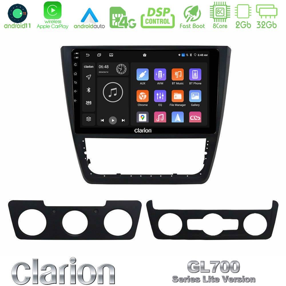 Clarion GL700 Lite Series 8Core Android11 2+32GB Skoda Yeti 2009-> Navigation Multimedia Tablet 10" Με Carplay & Android Auto
