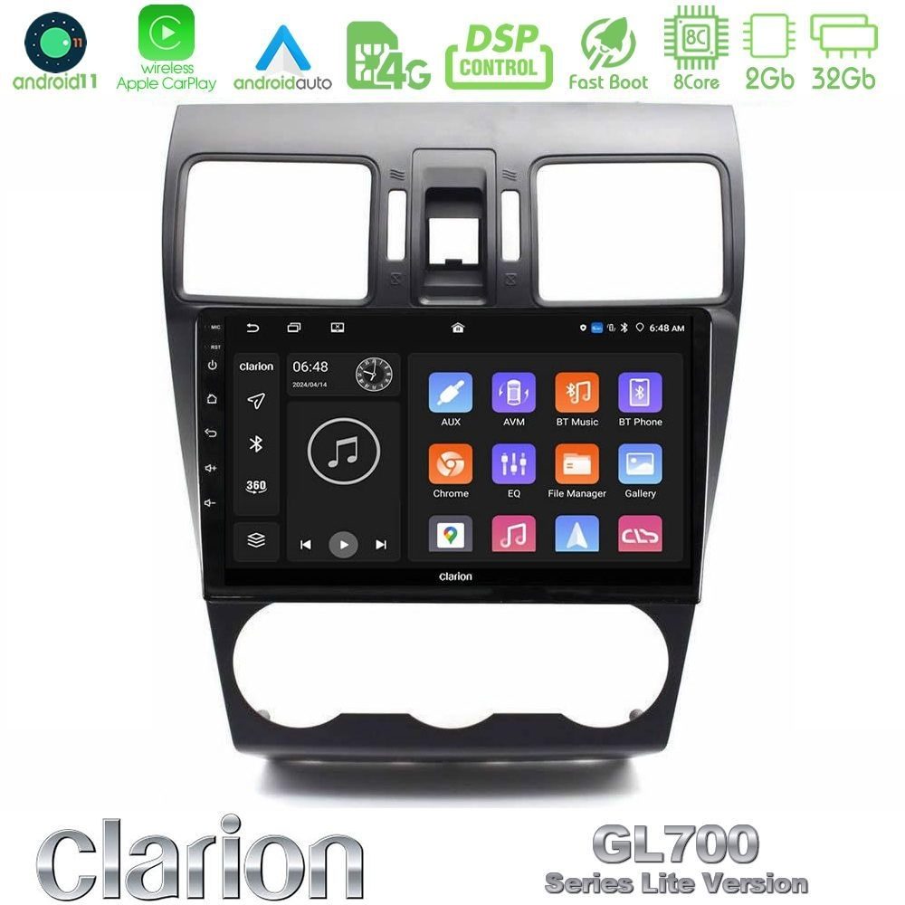 Clarion GL700 Lite Series 8Core Android11 2+32GB Subaru Forester 2015-2018 Navigation Multimedia Tablet 9" Με Carplay & Android Auto